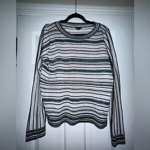Ann Taylor Factory Sparkly Striped Sweater size Large